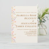Romantic Watercolor Floral Side Border Pastel  Einladung (Stehend Vorderseite)