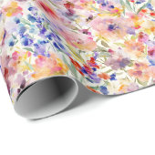 Romantic Watercolor Floral Soft Painterly Garden Geschenkpapier (Rolleneckpunkt)