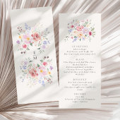 Romantic Watercolor Floral Wedding Menu Card Einladung