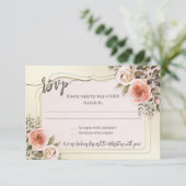 Romantic Watercolor Floral Wedding RSVP Card Einladung (Stehend Vorderseite)