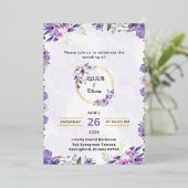 Romantic Watercolor Flower Wedding Invite Folieneinladung (Stehend vorne)