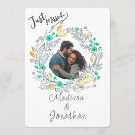 Romantic Watercolor Flower Wreath Wedding Einladung