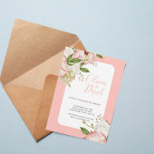 Romantic Watercolor Flowers Elegant Script Invite Einladung
