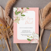 Romantic Watercolor Flowers Elegant Script Invite Einladung