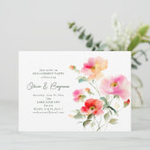 Romantic Watercolor Garden Engagement Party Einladung (Stehend Vorderseite)