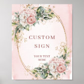 Romantic Watercolor Light Pink Eucalyptus Custom S Poster (Vorne)