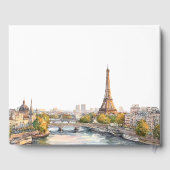 Romantic Watercolor Paris Frankreich Hochzeit Gästebuch (Rückseite)