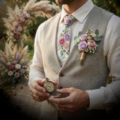 Romantic Watercolor Pastel Rose Floral  Krawatte