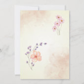 Romantic Watercolor Pink & Yellow Flower Wedding  Einladung (Rückseite)