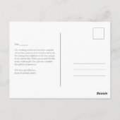 Romantic Watercolor Red Wedding Vielen Dank Postkarte (Rückseite)