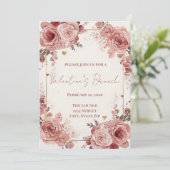 Romantic Watercolor Valentine’s Brunch Invitation Einladung (Stehend Vorderseite)