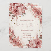 Romantic Watercolor Valentine’s Brunch Invitation Einladung (Vorne/Hinten)