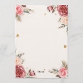 Romantic Watercolor Valentine’s Brunch Menu Einladung (Rückseite)