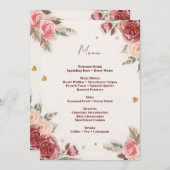 Romantic Watercolor Valentine’s Brunch Menu Einladung (Vorne/Hinten)