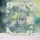 Romantic Watercolor Wedding Acrylschild (Neutral)
