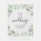 Romantic Watercolor Wedding Acrylschild (Vorderseite)