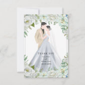 Romantic Watercolor Wedding Dankeskarte (Vorderseite)