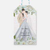Romantic Watercolor Wedding Geschenkanhänger (Rückseite)