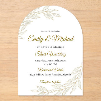 Romantic Watercolor Wedding Invitation with Roses Acryleinladungen