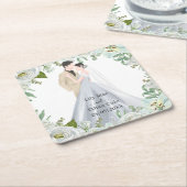 Romantic Watercolor Wedding Rechteckiger Pappuntersetzer (angewinkelt)