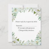Romantic Watercolor Wedding RSVP Karte (Vorderseite)