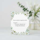 Romantic Watercolor Wedding RSVP Karte (Stehend Vorderseite)