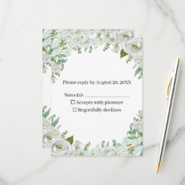 Romantic Watercolor Wedding RSVP Karte