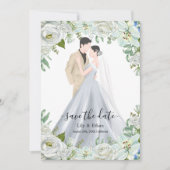Romantic Watercolor Wedding Save The Date (Vorderseite)