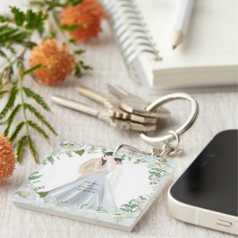 Romantic Watercolor Wedding Schlüsselanhänger