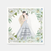 Romantic Watercolor Wedding Serviette (Vorderseite)