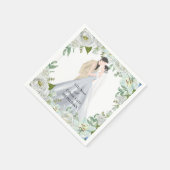 Romantic Watercolor Wedding Serviette (Ecke)