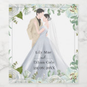Romantic Watercolor Wedding Weinetikett (Einzelnes Label)