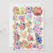 Romantic Watercolor Wildflower Wedding Einladung (Rückseite)