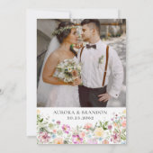 Romantic Watercolor Wildflower Wedding Save The Date (Rückseite)