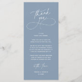 Romantic Wed Dinner Place Setting Thank You Card Programm (Vorderseite)