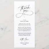 Romantic Wed Dinner Place Setting Thank You Card Programm (Vorderseite)