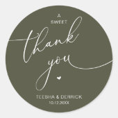 Romantic Wedding A Sweet Thank You Cookies Runder Aufkleber (Vorderseite)
