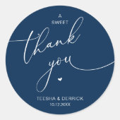 Romantic Wedding A Sweet Thank You Cookies Runder Aufkleber (Vorderseite)