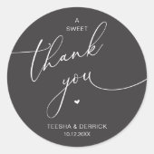 Romantic Wedding A Sweet Thank You Cookies Runder Aufkleber (Vorderseite)