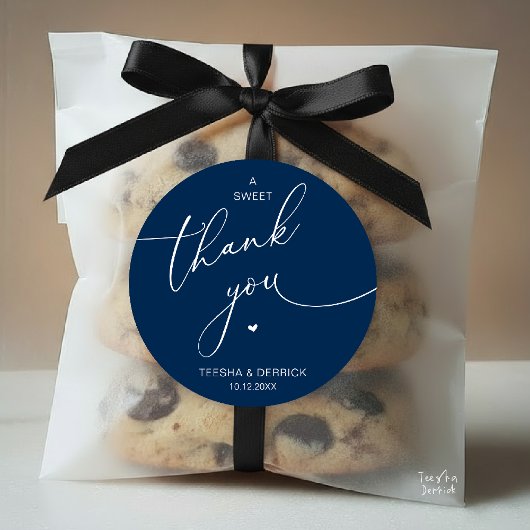 Romantic Wedding A Sweet Thank You Cookies Runder Aufkleber