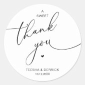 Romantic Wedding A Sweet Thank You Cookies Runder Aufkleber (Vorderseite)
