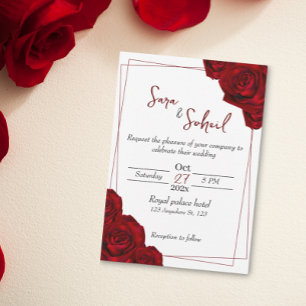 Romantic Wedding Einladungen with Red Roses