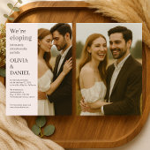 Romantic Wedding Elopement Blush Pink Photo Einladung