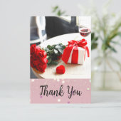 Romantic wedding flowers blooming garden dankeskarte (Stehend Vorderseite)