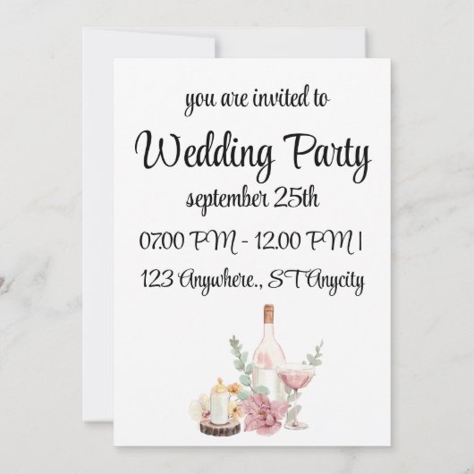 Romantic wedding flowers blooming garden einladung (Rückseite)