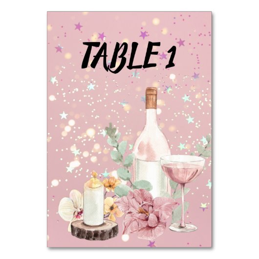 Romantic wedding flowers blooming garden tischnummer (Vorderseite)