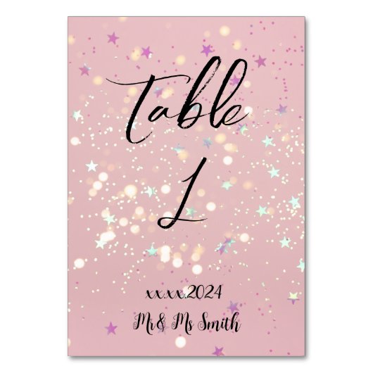 Romantic wedding flowers blooming garden tischnummer (Vorderseite)