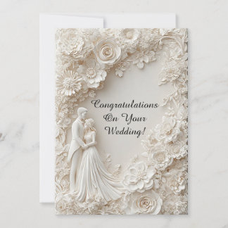 Romantic Wedding Invitation Bride Groom Silhouette Einladung