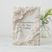 Romantic Wedding Invitation Bride Groom Silhouette Einladung (Stehend Vorderseite)