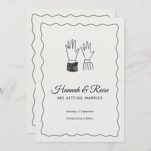 Romantic Wedding Invitation – Customizable Einladung (Vorne/Hinten)